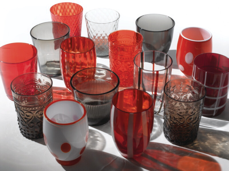 Zafferano - 6 Tumbler - Melting pot - bicolore - decori assortiti - Grigio e arancio Zafferano - 6 Tumbler - Melting pot - bicolore - decori assortiti - Grigio e arancio