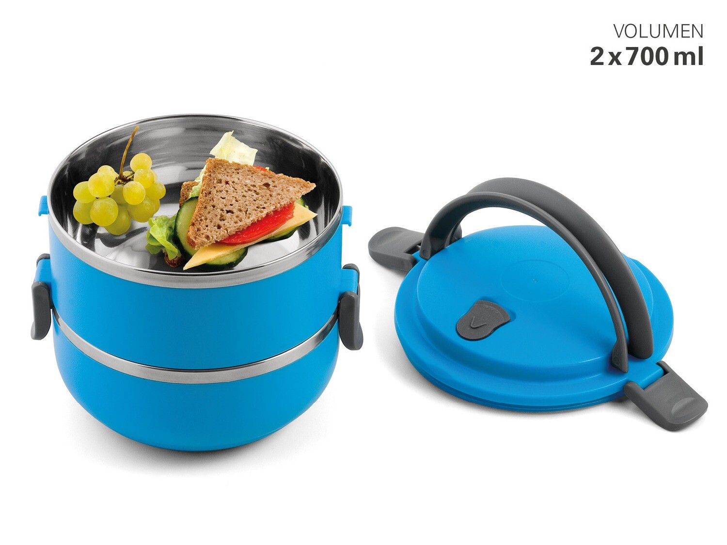 Lunchbox rotondo a due livelli - Weis Lunchbox rotondo a due livelli - Weis
