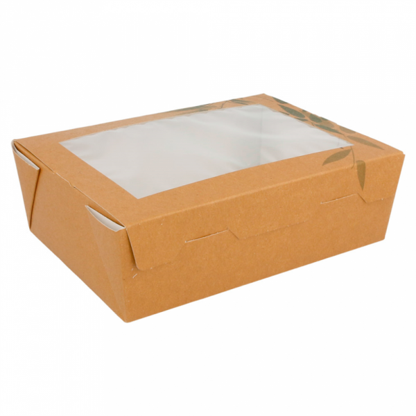 SCATOLE PER INSALATA CON FINESTRA 'FEEL GREEN' 1 L 300 G/M2 12x17x5,5 CM MARRONE CARTONE (25 UNITÀ) SCATOLE PER INSALATA CON FINESTRA 'FEEL GREEN' 1 L 300 G/M2 12x17x5,5 CM MARRONE CARTONE (25 UNITÀ)