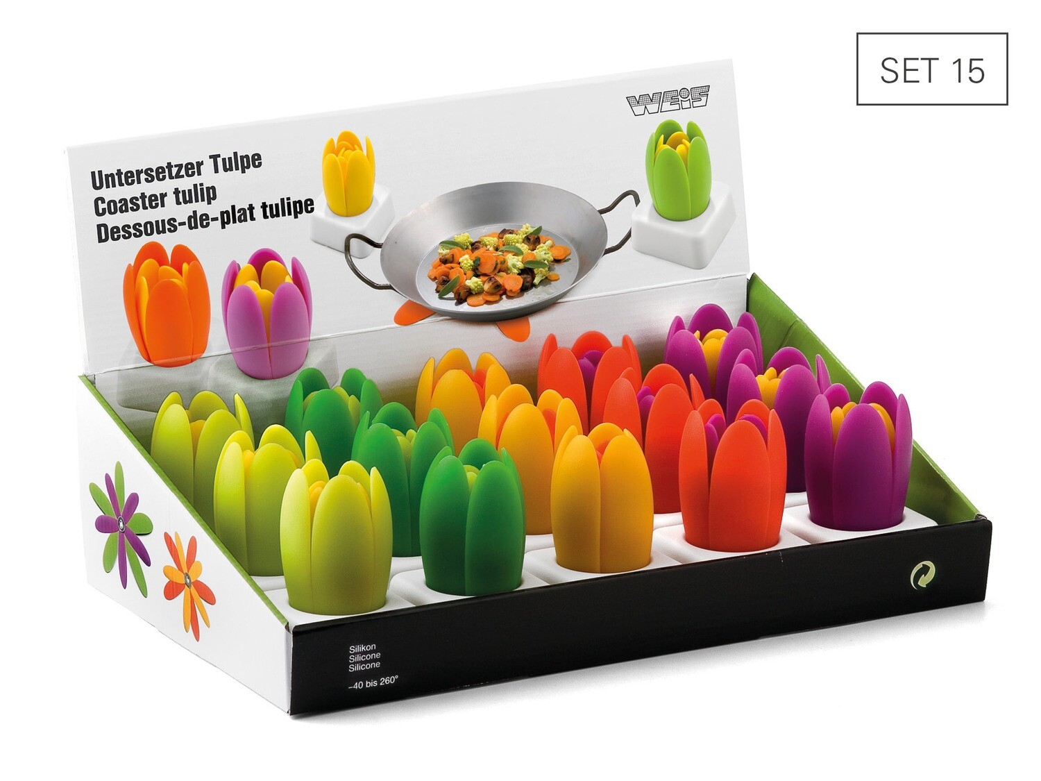 Display Sottopentole Set da 15 Pezzi - Weis Display Sottopentole Set da 15 Pezzi - Weis