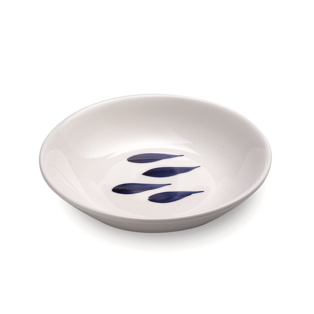 Zafferano - Piatto fondina - Li pescetti - Decoro pesci - Blu
