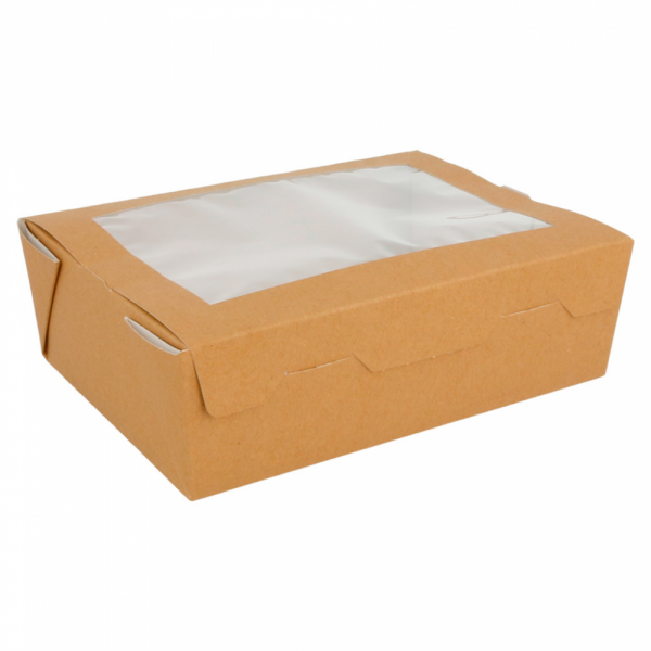 SCATOLE PER INSALATA CON FINESTRA - 1 L 300 G/M2 12x17x5,5 CM MARRONE CARTONE (25 UNITÀ) SCATOLE PER INSALATA CON FINESTRA - 1 L 300 G/M2 12x17x5,5 CM MARRONE CARTONE (25 UNITÀ)