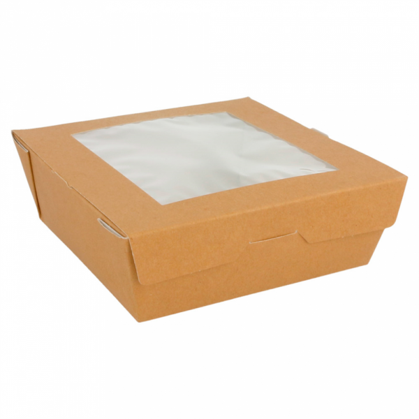 SCATOLE PER INSALATA CON FINESTRA 300 G/M2 12,5x12,5x5 CM MARRONE CARTONE (50 UNITÀ) SCATOLE PER INSALATA CON FINESTRA 300 G/M2 12,5x12,5x5 CM MARRONE CARTONE (50 UNITÀ)