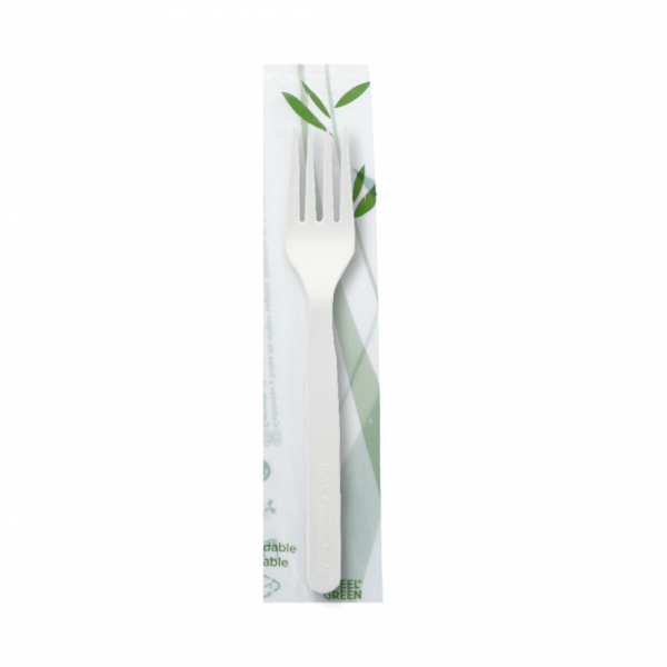 FORCHETTA IMBUSTATA 18 CM BIANCO CPLA (500 UNITÀ) FORCHETTA IMBUSTATA 18 CM BIANCO CPLA (500 UNITÀ)