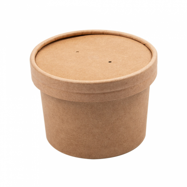 CONTENITORI CON COPERCHI 240 ML 340 + 18 PE G/M2 Ø9/7,5x6 CM NATURALE KRAFT (250 UNITÀ) CONTENITORI CON COPERCHI 240 ML 340 + 18 PE G/M2 Ø9/7,5x6 CM NATURALE KRAFT (250 UNITÀ)