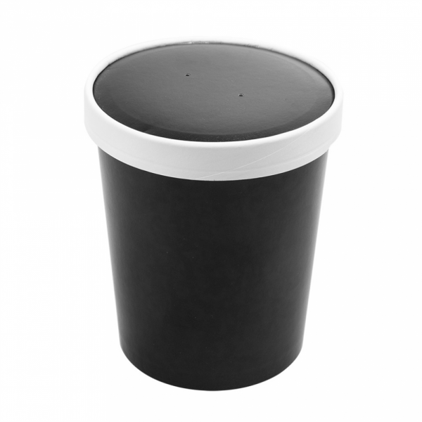 CONTENITORI CON COPERCHI 960 ML 18PE + 340 + 18 PE G/M2 Ø11,7/9,2x13,5 CM NERO CARTONE (250 UNITÀ) CONTENITORI CON COPERCHI 960 ML 18PE + 340 + 18 PE G/M2 Ø11,7/9,2x13,5 CM NERO CARTONE (250 UNITÀ)
