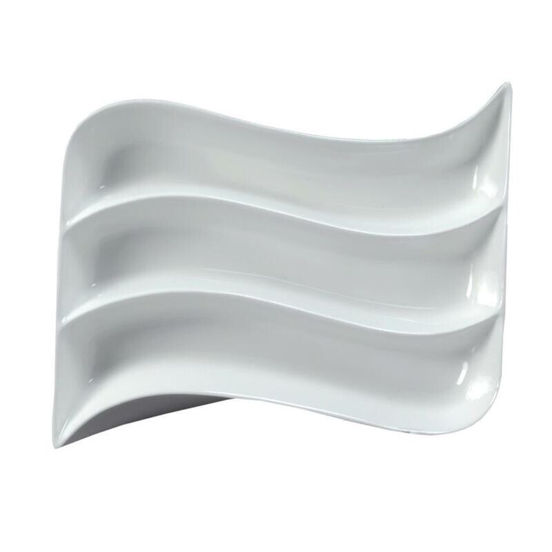 Tirolix - Vassoio Onda 3 Scomparti 30x24 cm Antipastiere