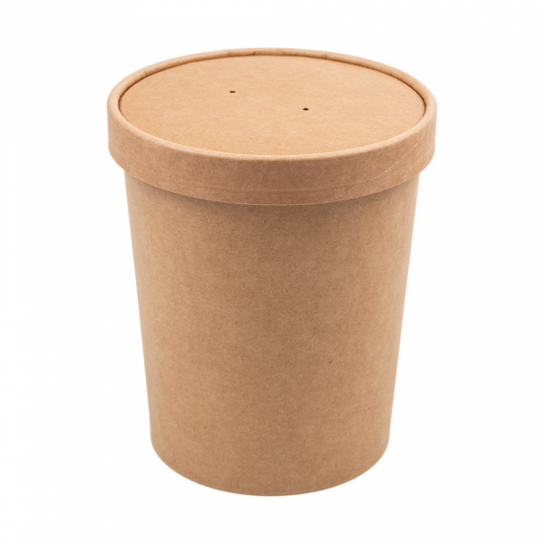 CONTENITORI CON COPERCHI 960 ML 340 + 18 PE G/M2 Ø11,7/9,2x13,5 CM NATURALE KRAFT (250 UNITÀ) CONTENITORI CON COPERCHI 960 ML 340 + 18 PE G/M2 Ø11,7/9,2x13,5 CM NATURALE KRAFT (250 UNITÀ)