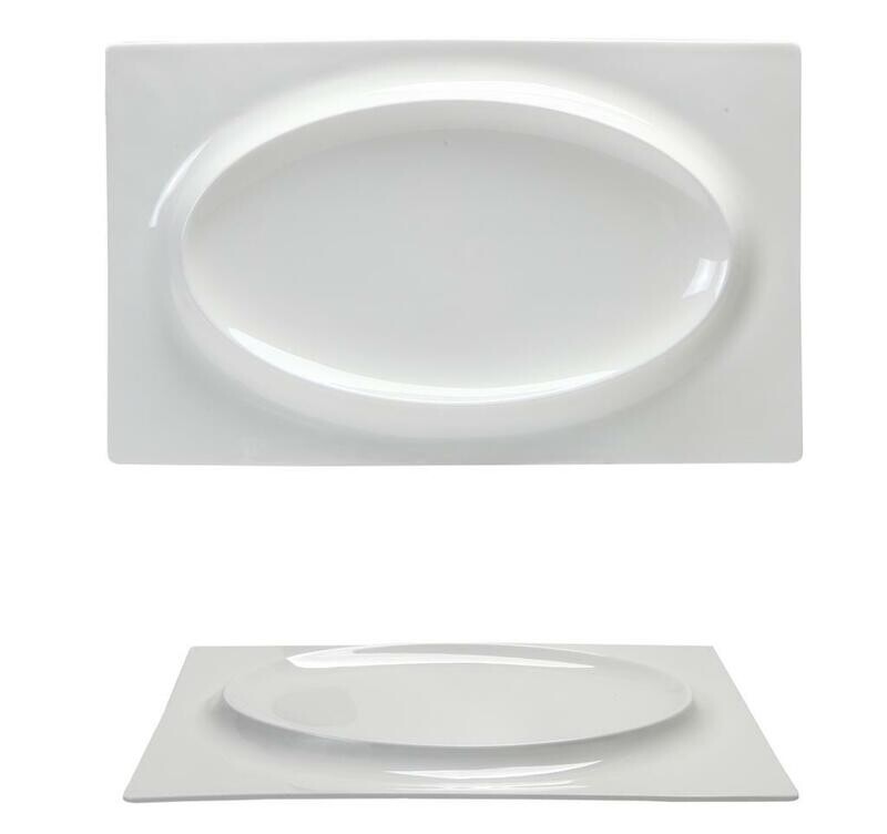 Tirolix - Piatto Rettangolare Con Rilievo 35x19 cm Gourmet Bone China Tirolix - Piatto Rettangolare Con Rilievo 35x19 cm Gourmet Bone China