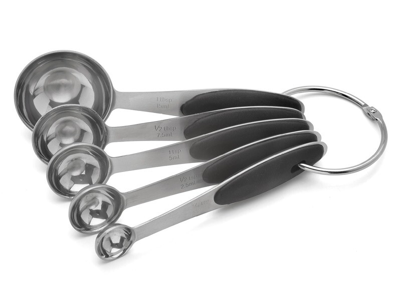 Set di cucchiai per il tè inox/silicone nero - Weis