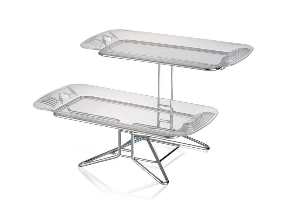 Tirolix - Stand 2 Vassoi Rettangolari 39x18 cm ST-48-SC Tirolix - Stand 2 Vassoi Rettangolari 39x18 cm ST-48-SC