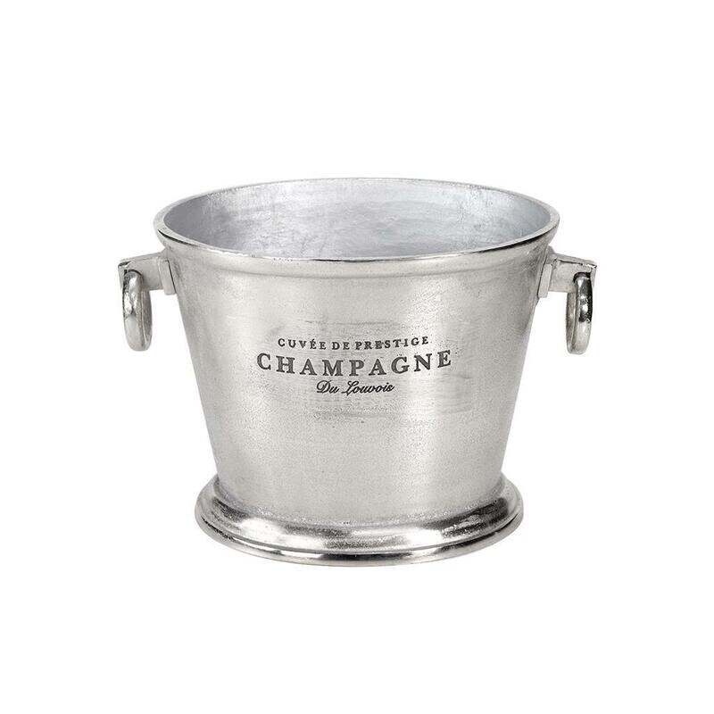 Tirolix - Secchiello Portabottiglie Ovale 32x26 cm Saint Tropez Silver TB-AL-09-S Tirolix - Secchiello Portabottiglie Ovale 32x26 cm Saint Tropez Silver TB-AL-09-S