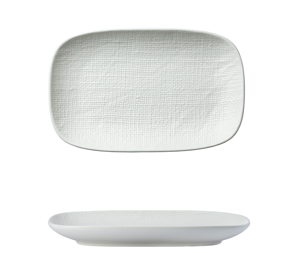 Yegam - Piatto rettangolare 18 cm - KNIT WHITE Yegam - Piatto rettangolare 18 cm - KNIT WHITE