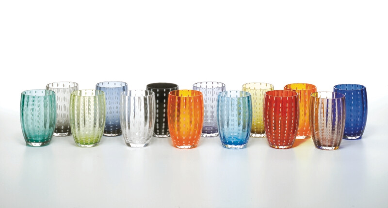 Zafferano - 6 Tumbler - vetro colorato in massa - Perle - colori assortiti Zafferano - 6 Tumbler - vetro colorato in massa - Perle - colori assortiti
