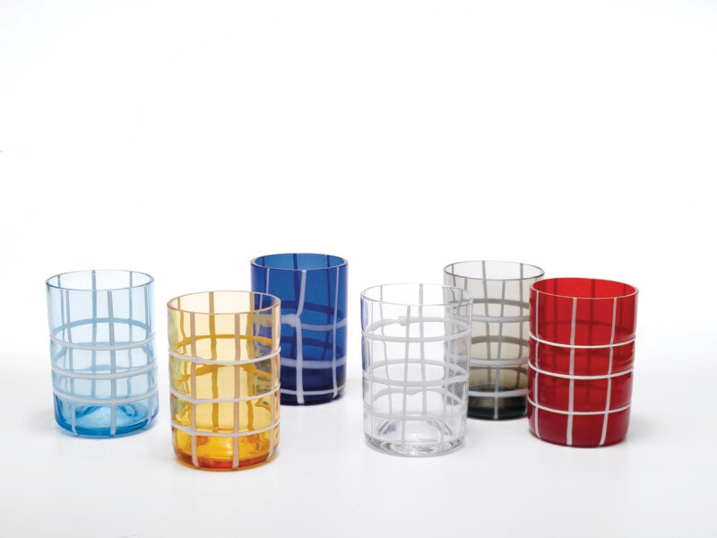 Zafferano - 6 Tumbler - vetro colorato in massa- Twiddle - colori assortiti Zafferano - 6 Tumbler - vetro colorato in massa- Twiddle - colori assortiti