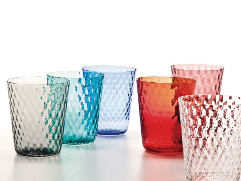 Zafferano - 6 Tumbler - vetro colorato in massa - Veneziano - Colori assortiti Zafferano - 6 Tumbler - vetro colorato in massa - Veneziano - Colori assortiti