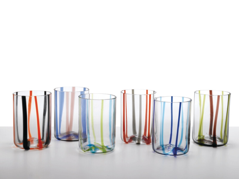 Zafferano - 6 Tumbler - vetro colorato in massa - Tirache - Colori assortiti Zafferano - 6 Tumbler - vetro colorato in massa - Tirache - Colori assortiti