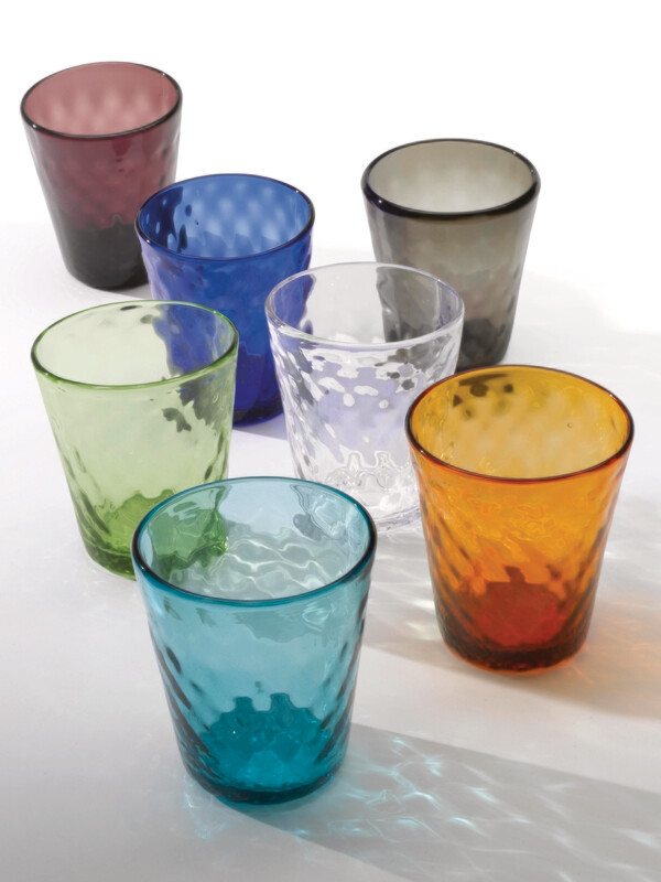 Zafferano - 6 Tumbler - Bolloton - vetro colorato in massa - Colori assortiti Zafferano - 6 Tumbler - Bolloton - vetro colorato in massa - Colori assortiti