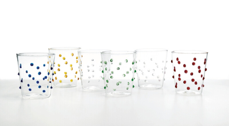 Zafferano - 6 Tumbler - Party - vetro colorato - Colori assortiti Zafferano - 6 Tumbler - Party - vetro colorato - Colori assortiti