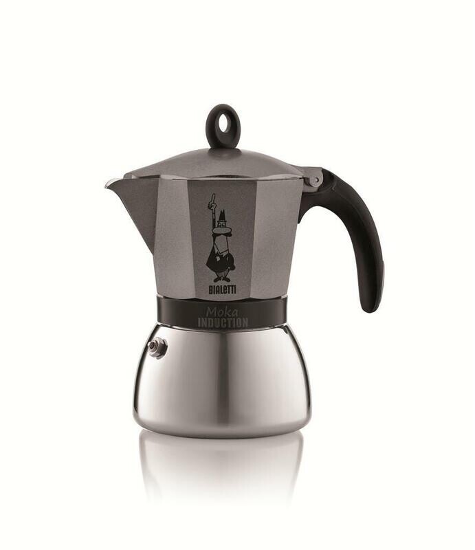 Caffettiera 6 Tazze Antracite Moka Induction Bialetti Caffettiera 6 Tazze Antracite Moka Induction Bialetti