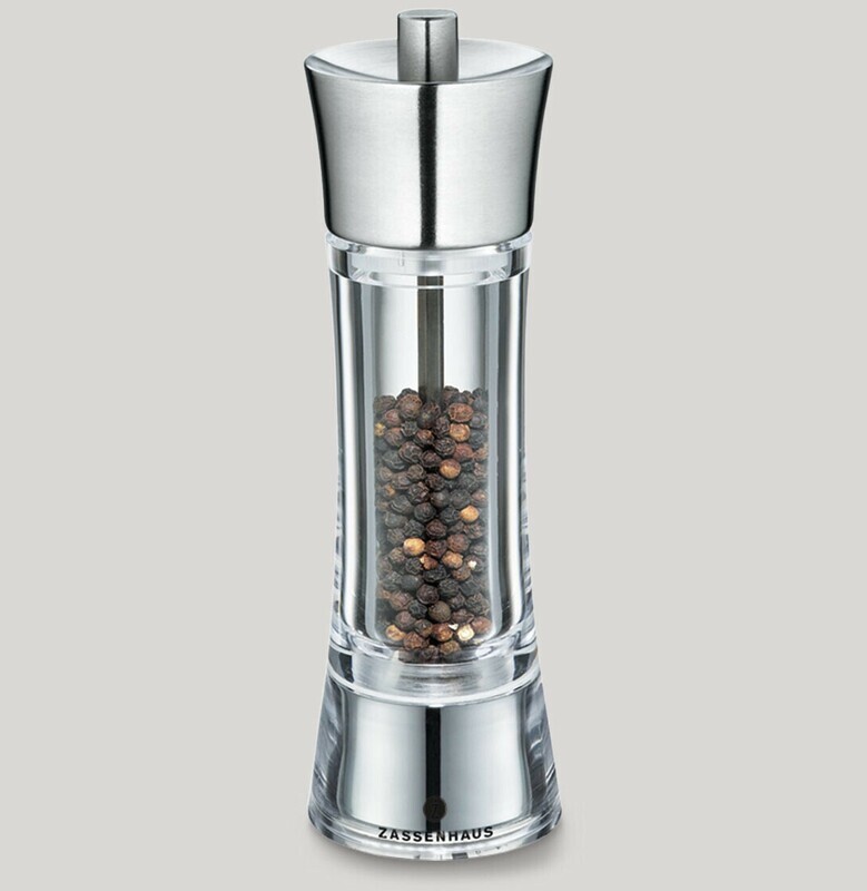 Zassenhaus - MACINA PEPE ACCIAIO INOSSIDABILE/ACRILICO 18 CM Aachen Zassenhaus - MACINA PEPE ACCIAIO INOSSIDABILE/ACRILICO 18 CM Aachen