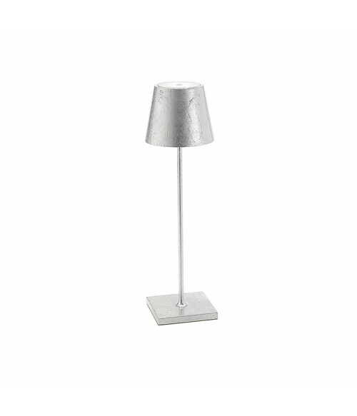 Lampada da Tavolo Poldina Pro Argento Metal - Zafferano Lampada da Tavolo Poldina Pro Argento Metal - Zafferano