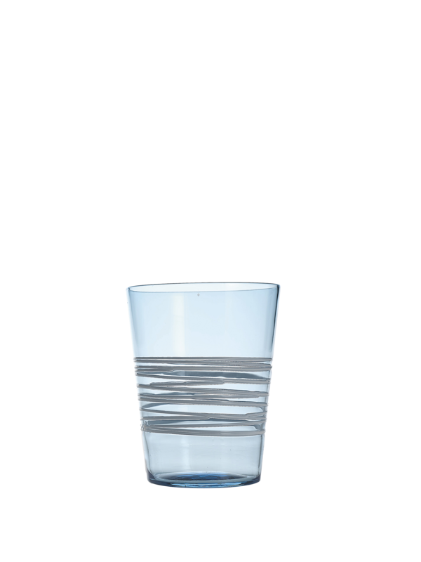 Zafferano - 6 Tumbler - vetro colorato in massa - Filante - Acquamarina