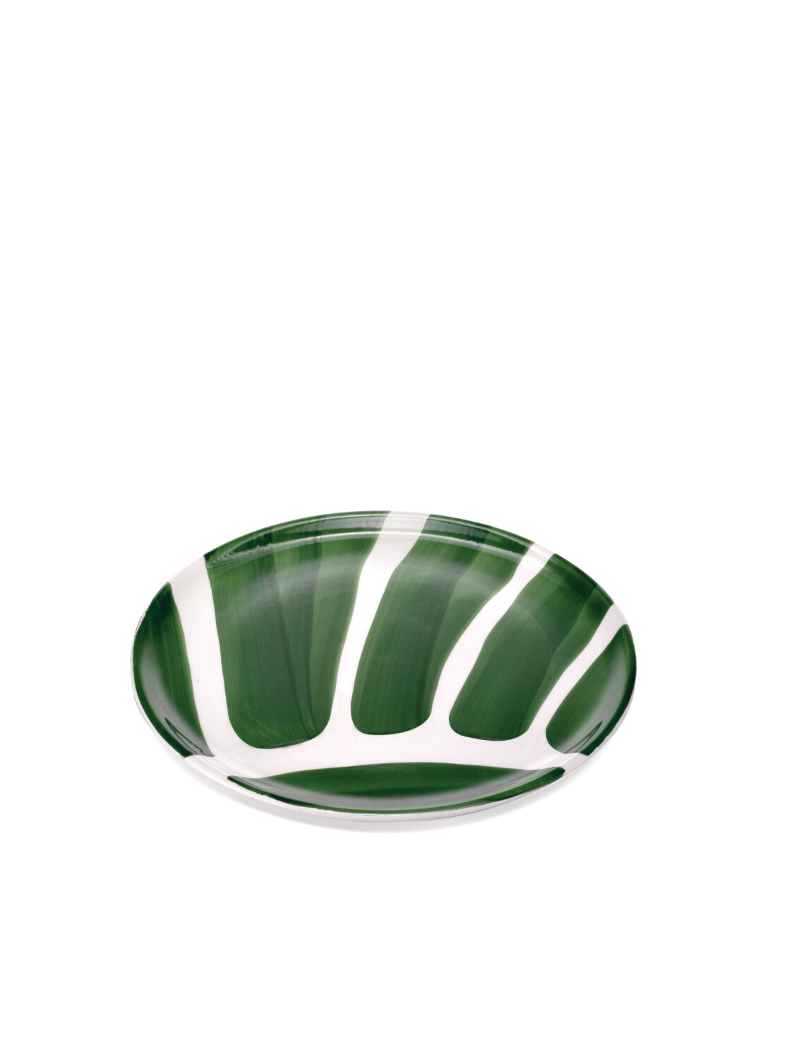 Zafferano - Striche - Piatto pizza - Decoro pennellate - Verde