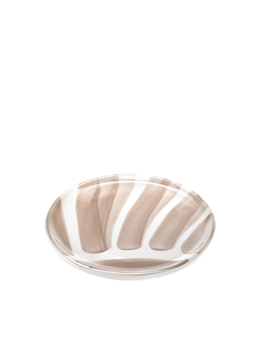 Zafferano - Striche - Piatto pizza - Decoro pennellate - Beige