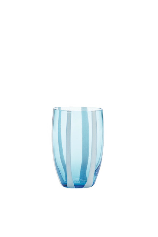 Zafferano - Tumbler - vetro colorato in massa - Gessato - Acquamarina Zafferano - Tumbler - vetro colorato in massa - Gessato - Acquamarina