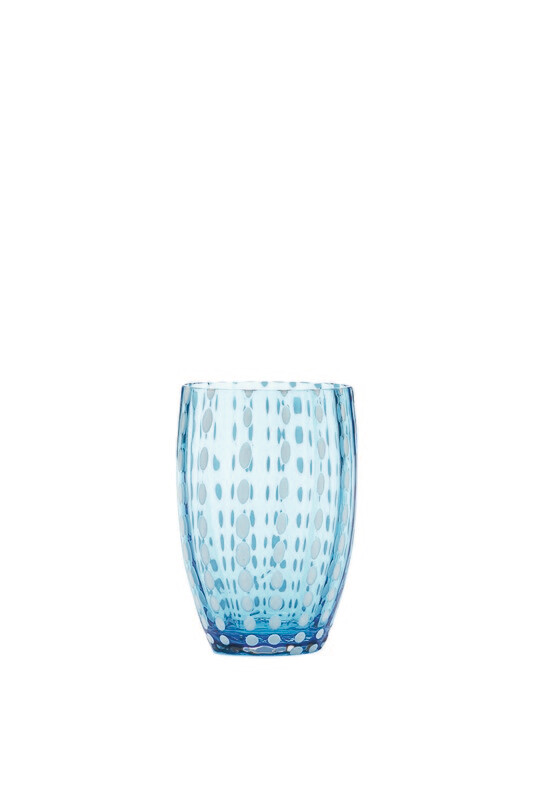 Zafferano - Tumbler - vetro colorato in massa - Perle - Acquamarina Zafferano - Tumbler - vetro colorato in massa - Perle - Acquamarina