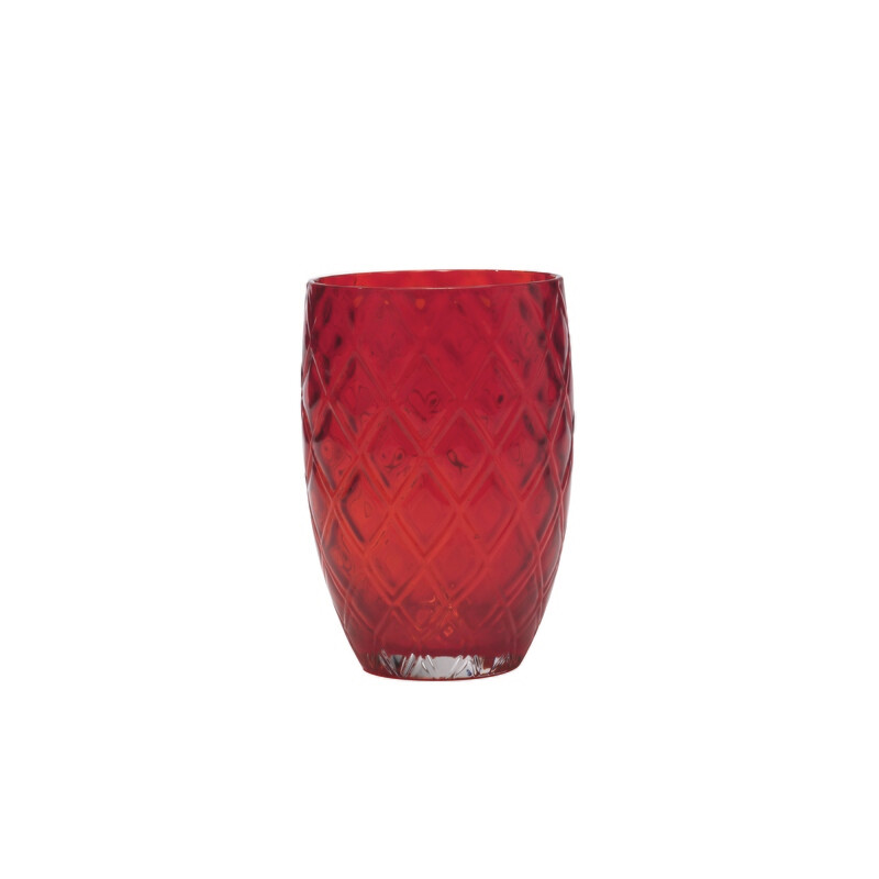 Zafferano - Tumbler - vetro colorato in massa - Losanghe - Rosso Zafferano - Tumbler - vetro colorato in massa - Losanghe - Rosso