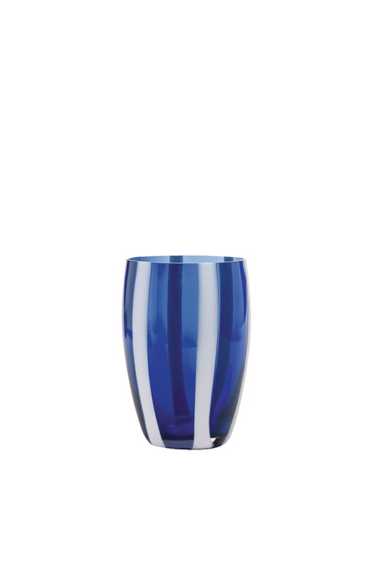 Zafferano - Tumbler - vetro colorato in massa - Gessato - Blu Zafferano - Tumbler - vetro colorato in massa - Gessato - Blu