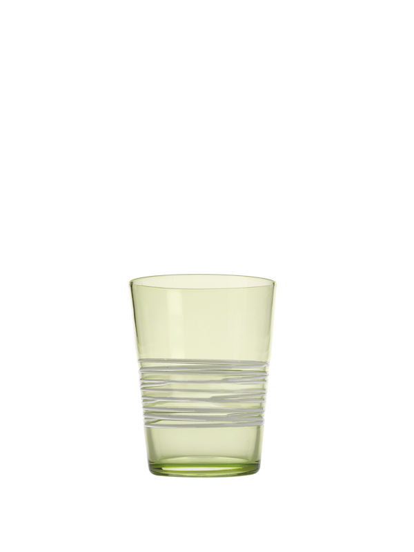 Zafferano - 6 Tumbler - vetro colorato in massa - Filante - Verde mela