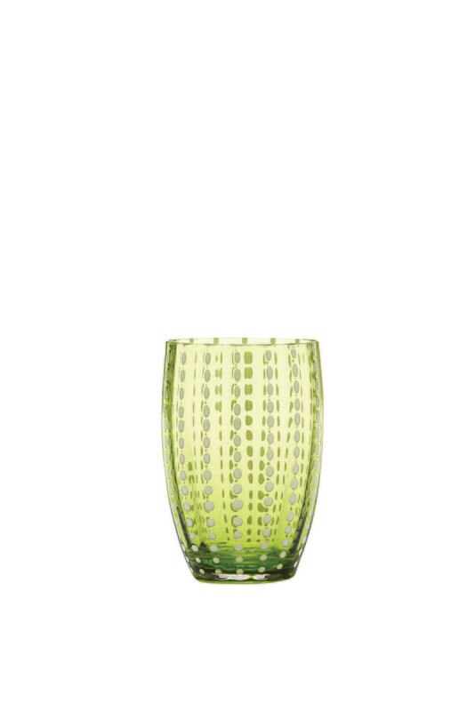 Zafferano - Tumbler - vetro colorato in massa - Perle - Verde mela Zafferano - Tumbler - vetro colorato in massa - Perle - Verde mela
