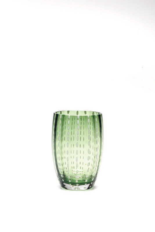 Zafferano - Tumbler - vetro colorato in massa - Perle -Verde inglese Zafferano - Tumbler - vetro colorato in massa - Perle -Verde inglese