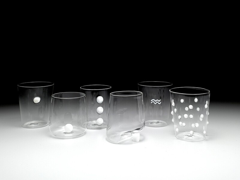 Zafferano - 6 Tumbler - Melting pot - monocolore - decori assortiti - Bianco Zafferano - 6 Tumbler - Melting pot - monocolore - decori assortiti - Bianco