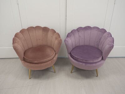 Velvet Scalloped Chair -Purple or Peach (00299050)