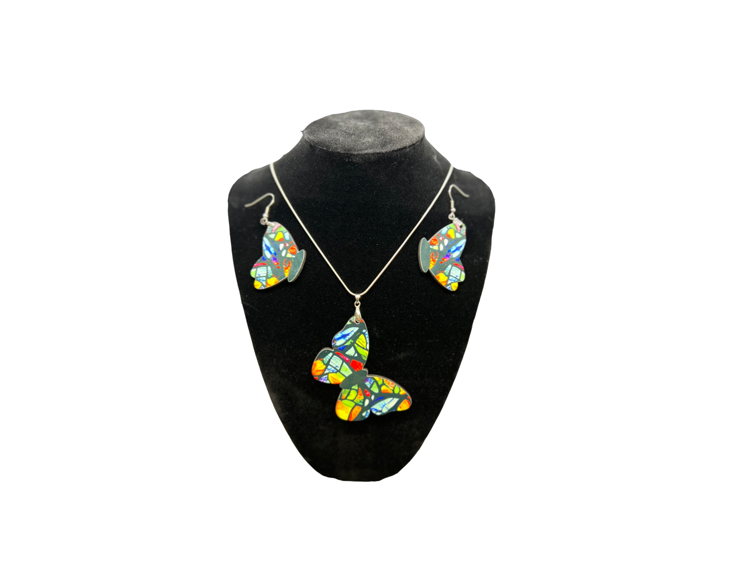 Butterfly Necklace with Earrings Set