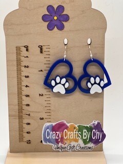 Acrylic Tiger Heart Earrings