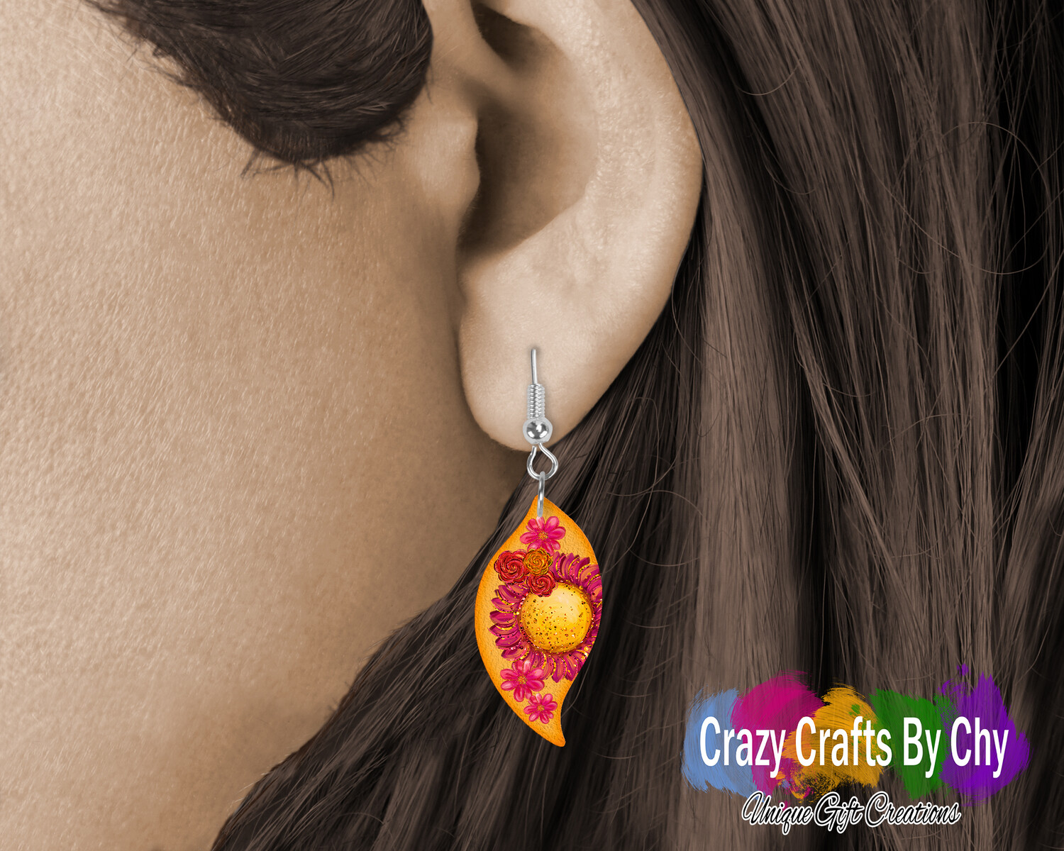 Sunflower Swirl 1.5 earring