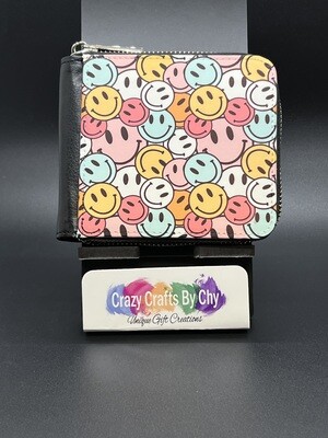 Smiley Face Zip-up Wallet