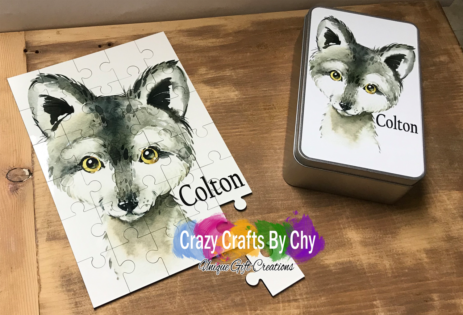 30pc Customizable Puzzle with Tin holder