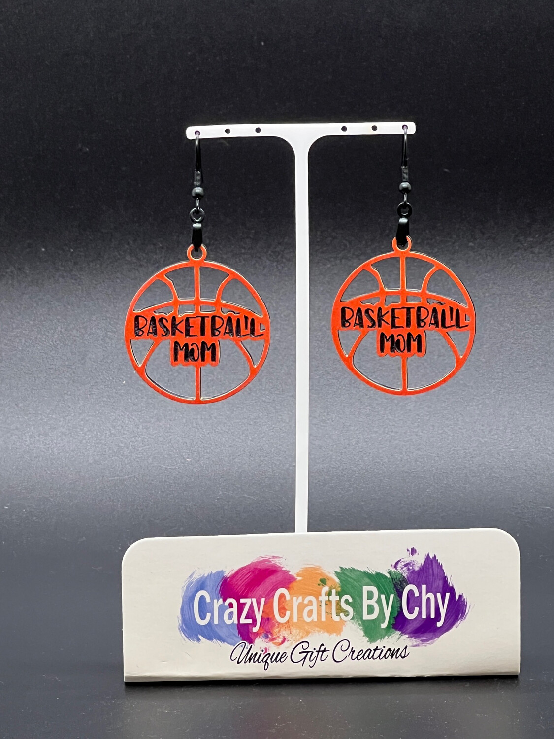 Acrylic Basketball Mom Earrings