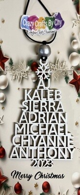 Family Names Christmas Tree Ornament