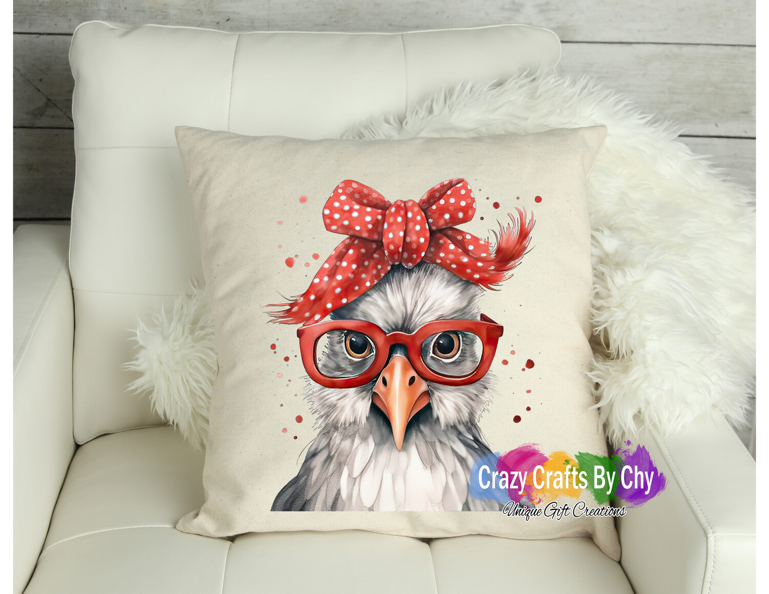 Chicken with glasses Pillow