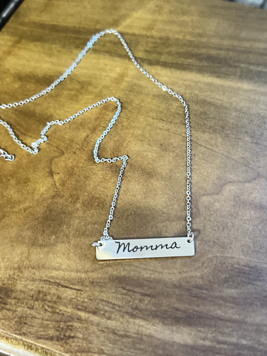 Stainless Steel engravable Bar Necklace