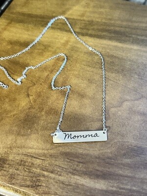 Stainless Steel engravable Bar Necklace