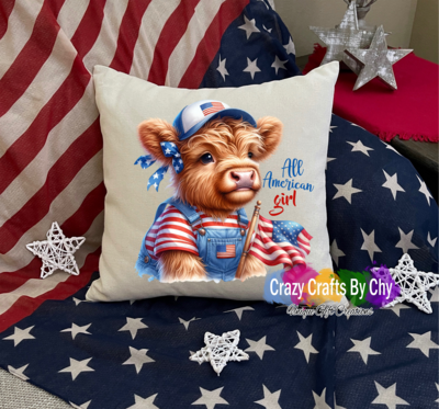 All American Girl Cow Pillow
