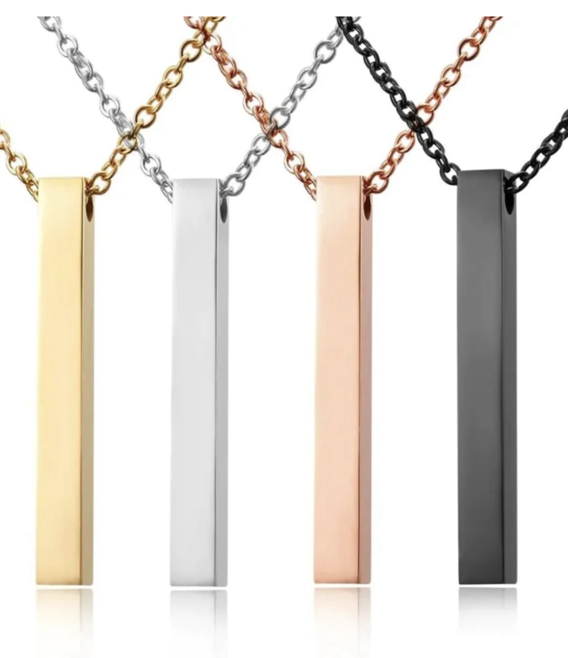 Stainless Steel 4 way Horizontal Bar Necklace